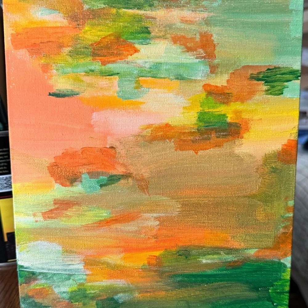 Painting Acrylic on Canvas Original Abstract Fluid Art 8x10 Canvas Wellness - Picture 2 of 3